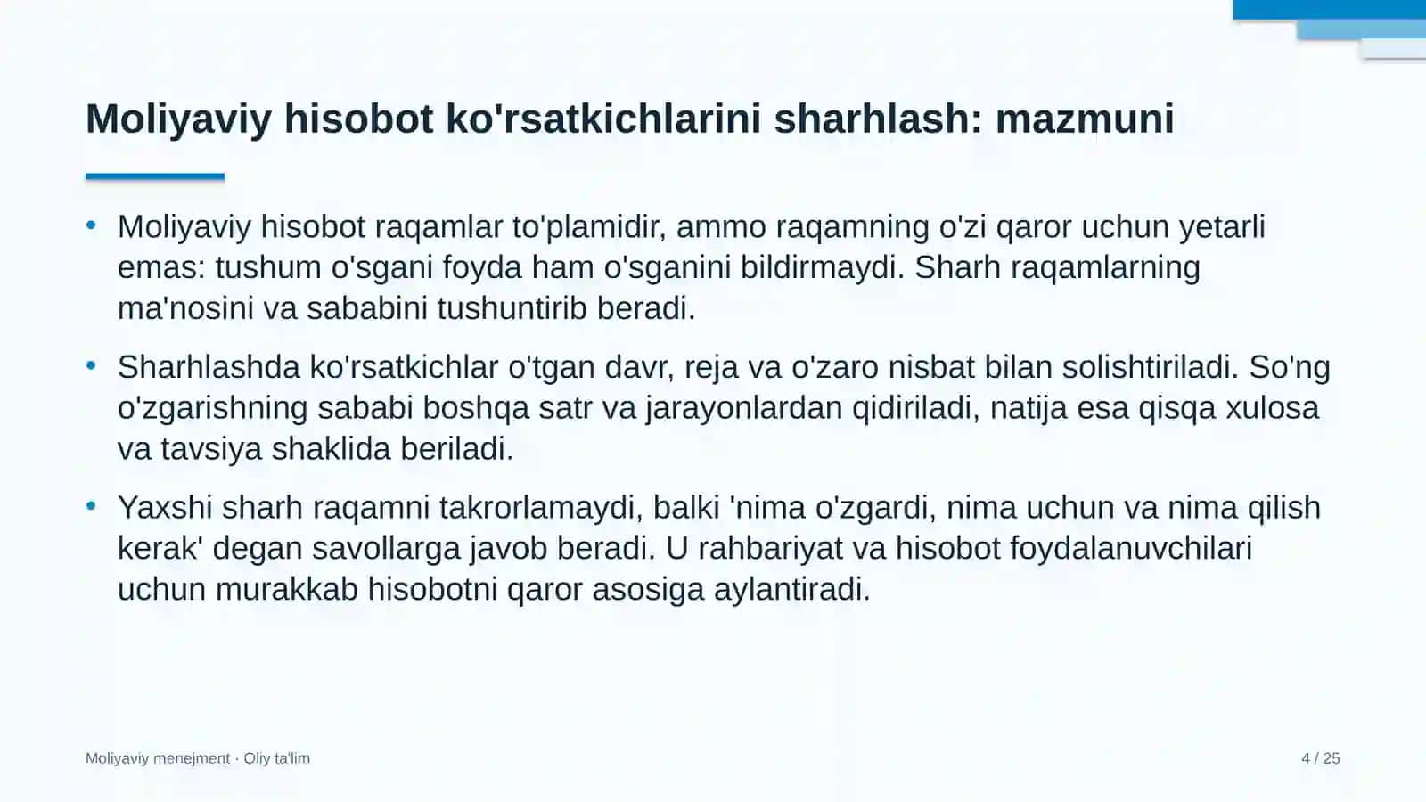 elektronika sanoatida moliyaviy hisobotdagi muhim ko'rsatkichlarni sharhlash 6144 4