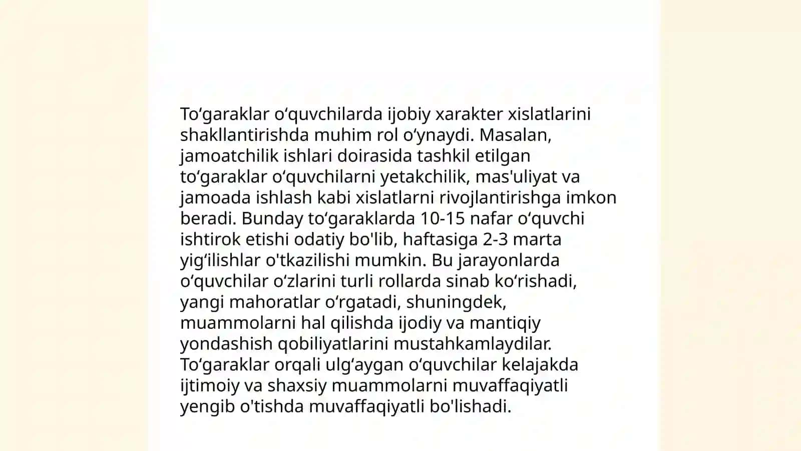 Toʻgarak ishlarining oʻquvchi tarbiyasiga taʼsiri 4