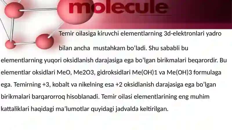 Davriy Sistemada VIII B-Guruhi Elementlari 4