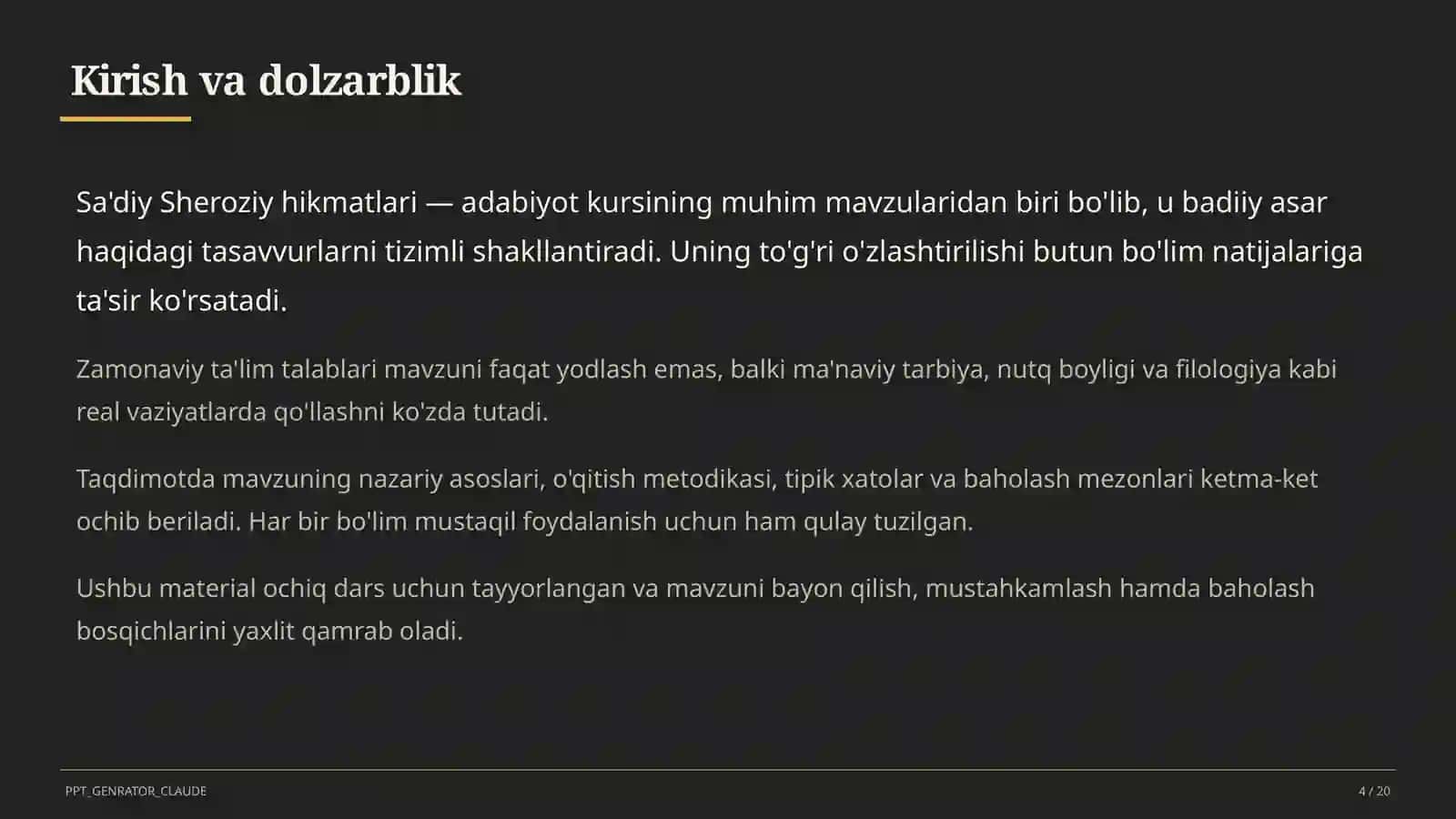 Sa'diy Sheroziy hikmatlari (6-sinf) 4