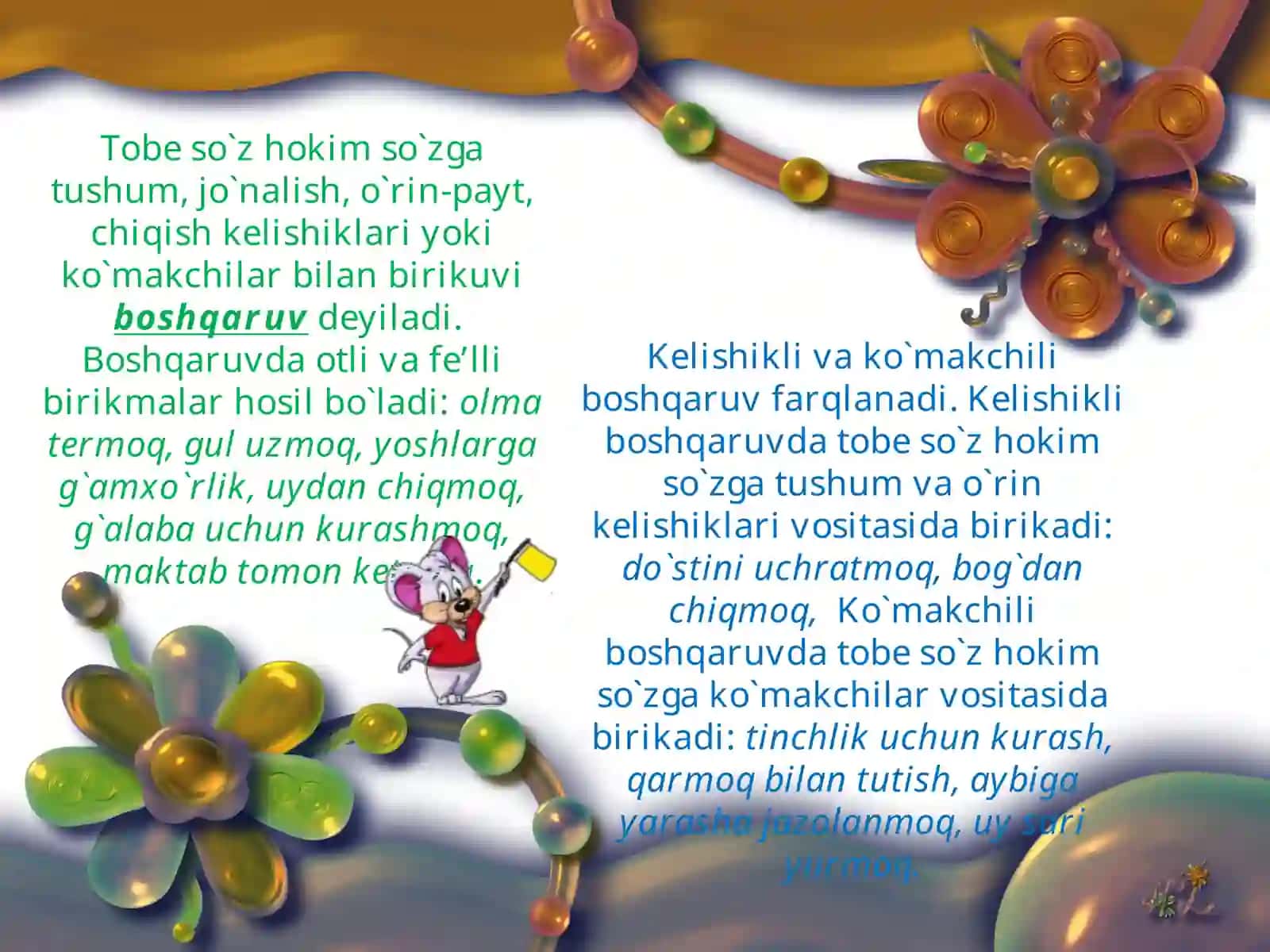 Ona tilini o'rgatish. So'z birikmasida so'zlarning o'zaro birikish usullari 4