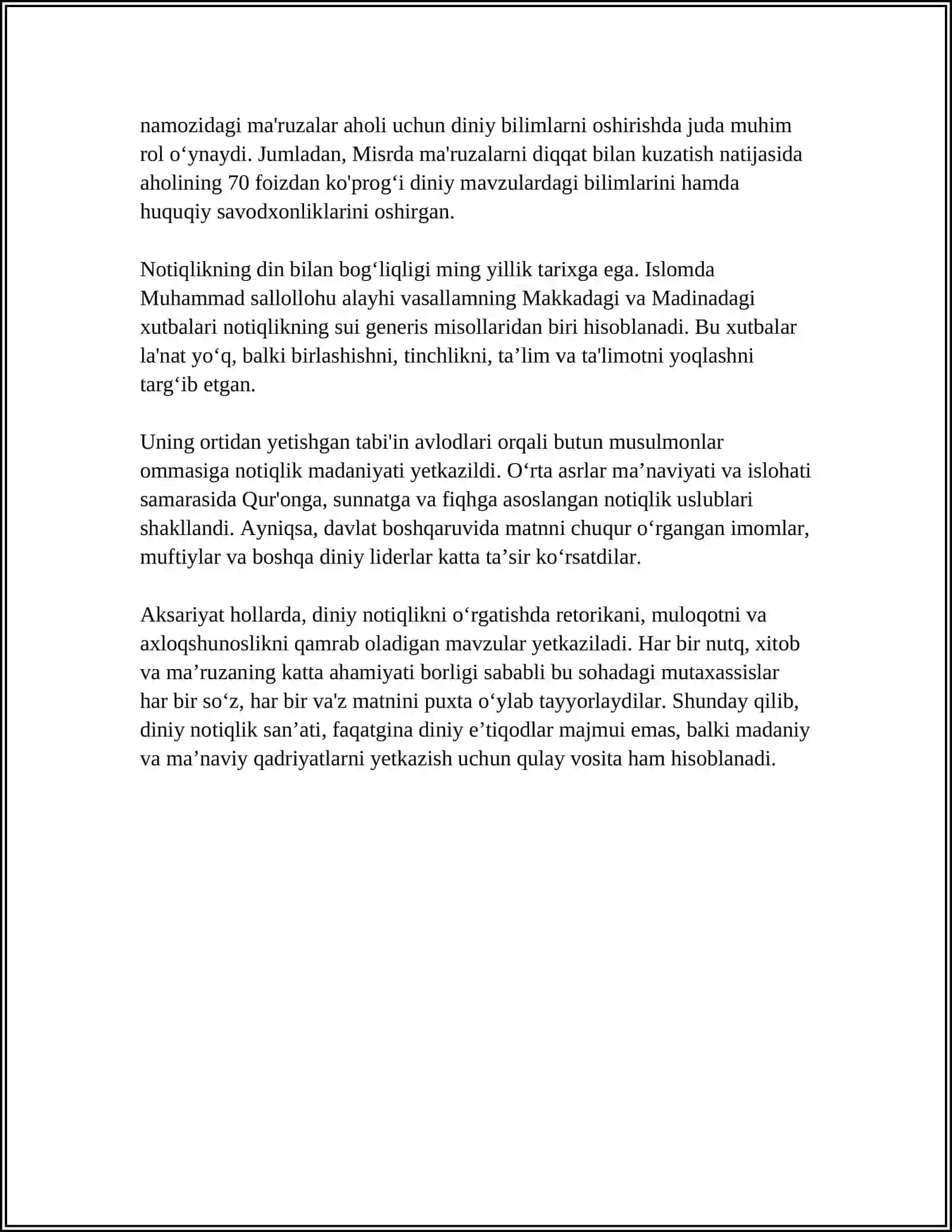 DINIY NOTIQLIK 4