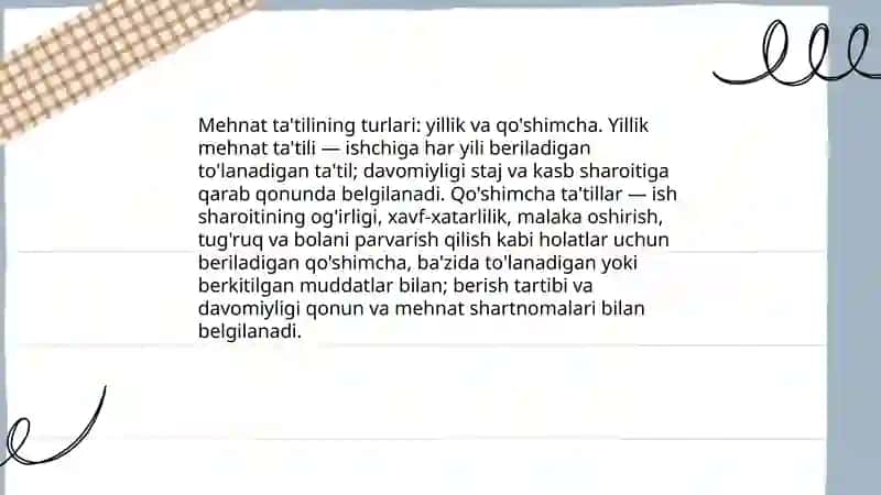 Mehnat ta'tili 4