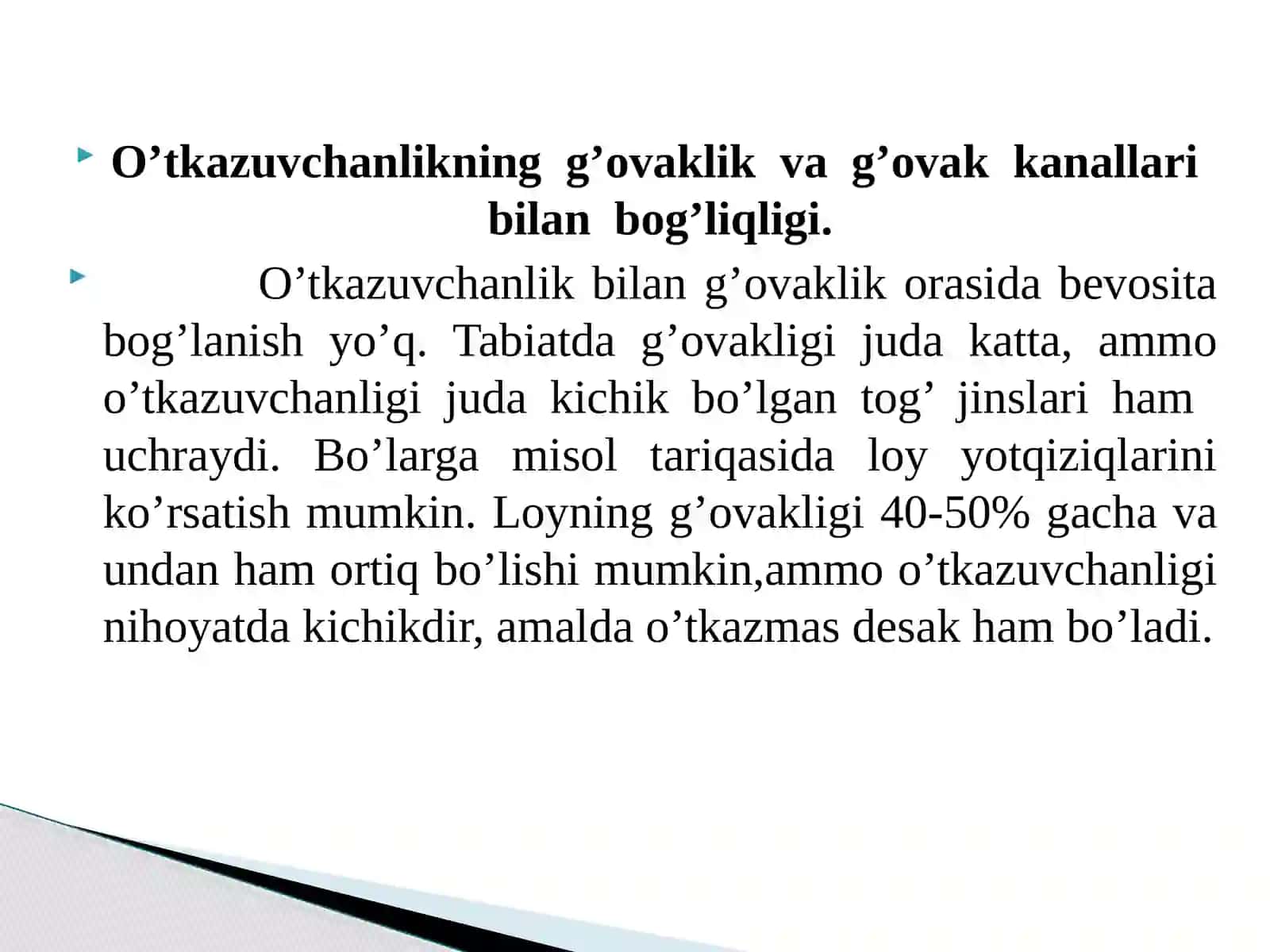 Togʻ jinslarining solishtirma yuzasi 4