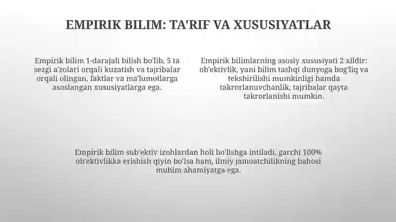 Ilmiy bilish darajalari: empirik va nazariy bilish 4