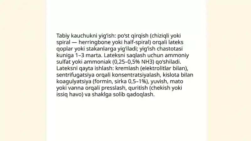 Tabiy va sintetik kauchuk.Polimerlarni olinishi va xalq xoʻjaligida ishlatilishi 4