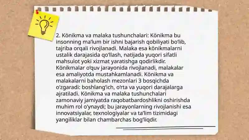 Könikma va malakalarni shakillantirish 4