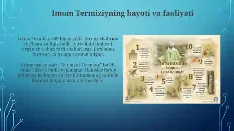 Imom Buxoriy va Imom Termiziyning hadisil miga qo'shgan h issalarining qiyosiy tahlili 4