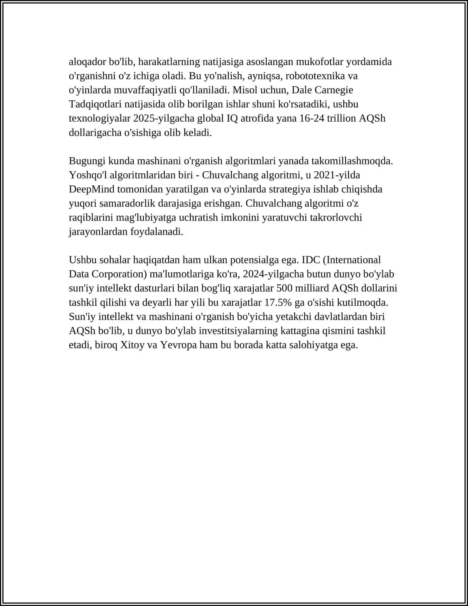 ZAMONAVIY AXBOROTLARNI QAYTA ISHLASH TEXNOLOGIYASI 4