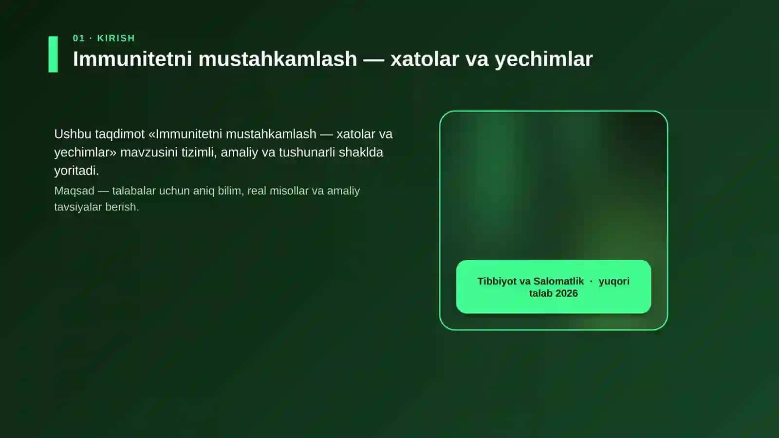 Immunitetni mustahkamlash — xatolar va yechimlar 4