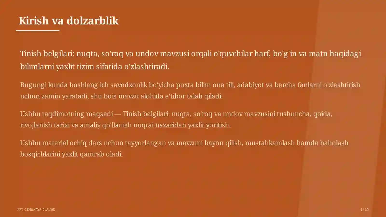 Tinish belgilari: nuqta, so'roq va undov (2-sinf) 4