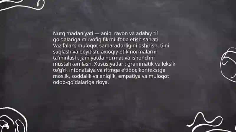 Leksik madaniyat. Nutq madanyatini shakllantirish yo'llari 4