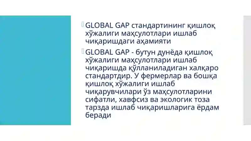 GLOBAL GAPstandartlariningtalablari 4