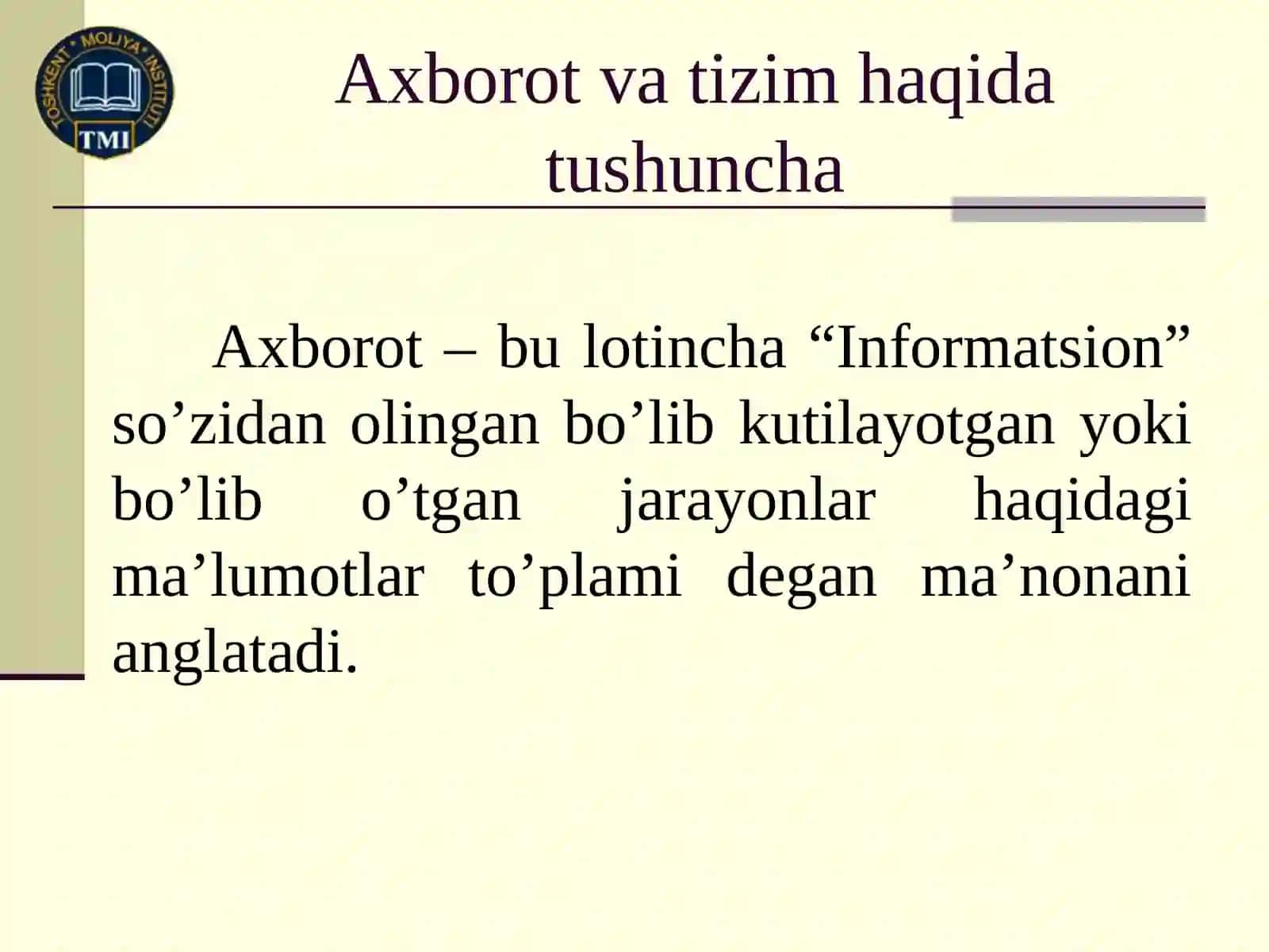 Avtomatlashtirilgan axborot tizimlari 4