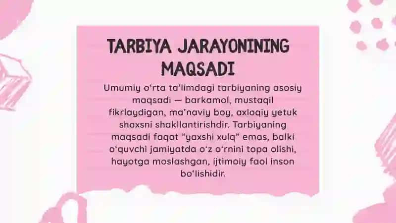 Umumiy o‘rta ta’lim tizimida tarbiya jarayonini tashkil etishning o‘ziga xosligi 4