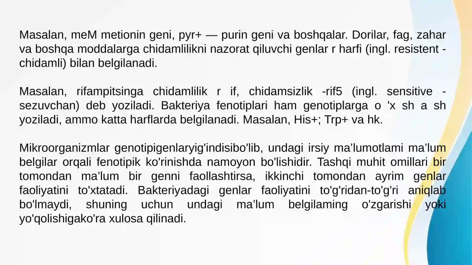 Mikroorganizmlarning o’zgaruvchanligi va irsiyati 4