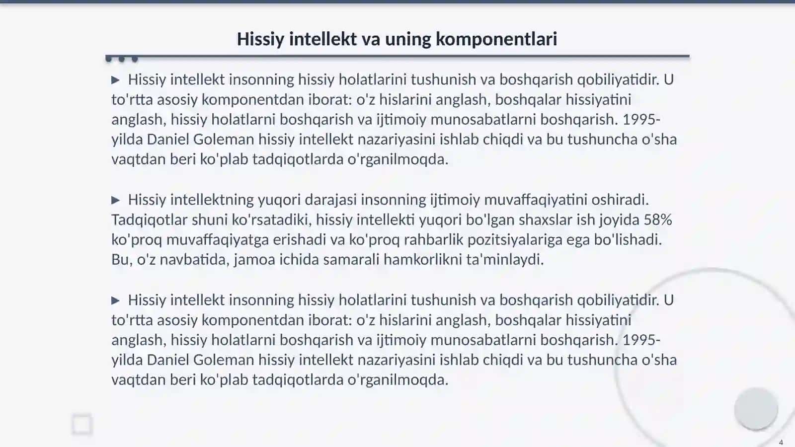 Psixologik tarbiya va hissiy intellekt 4