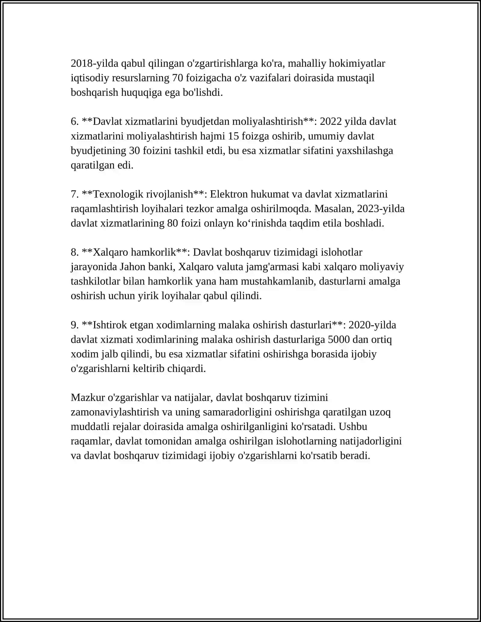 YANGI TAHRIRDAGI OʻZBEKISTON RESPUBLIKASI KONSTITUTSIYASIDAGI OʻZGARTIRISH VA QOʻSHIMCHALAR 4