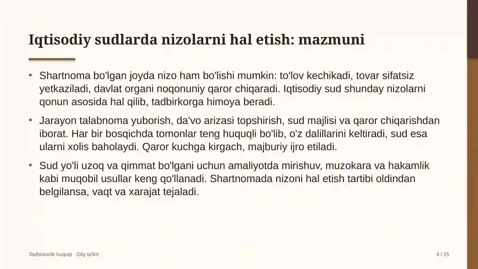 Avtomobil transportida iqtisodiy sudlarda nizolarni hal etish 4