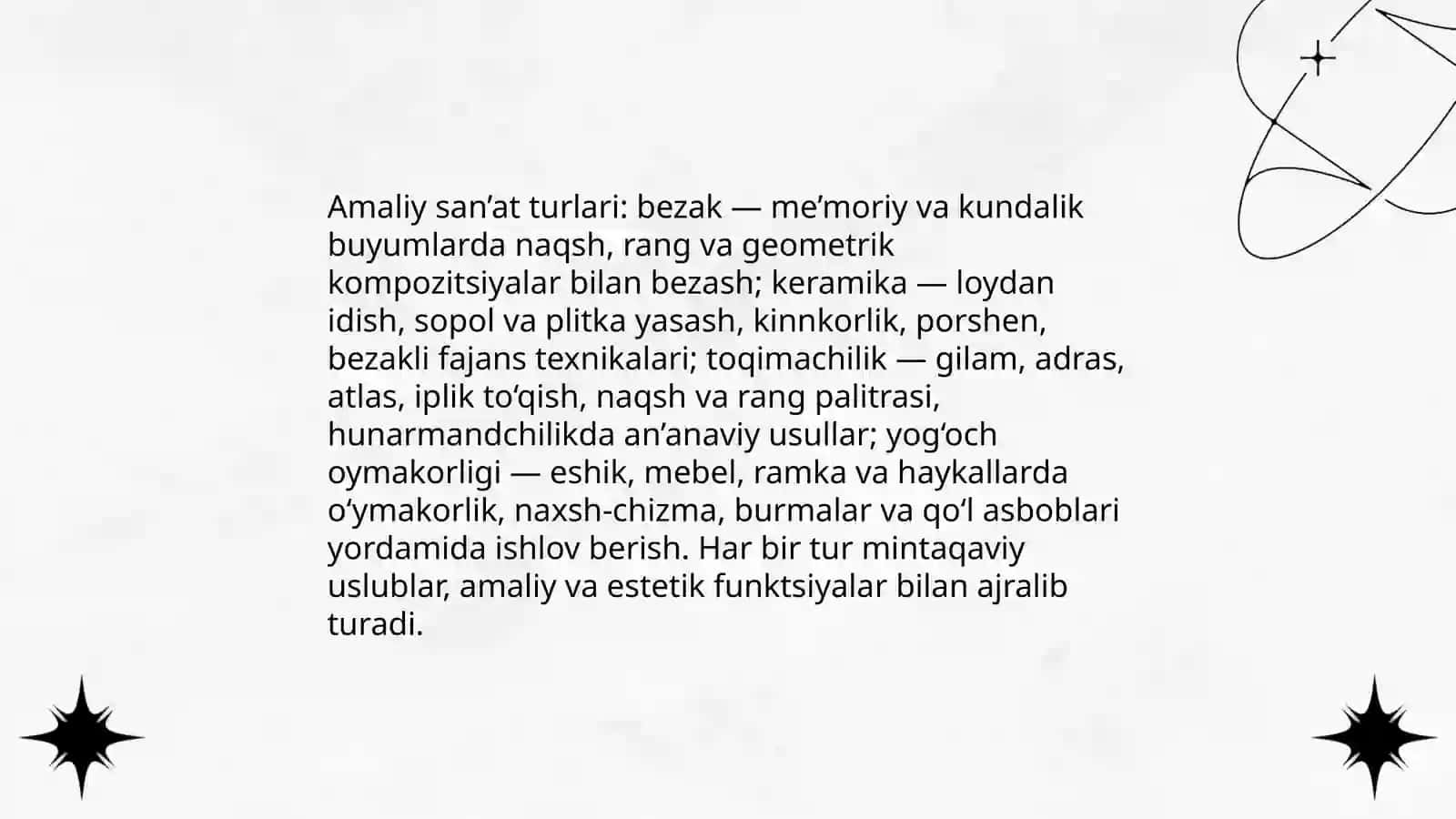 Amaliy sanat va uning turlari Naqqoshlik sanati haqida malumot toplash 4