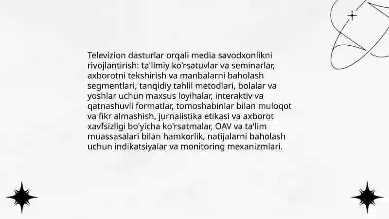 Ommaviy Axborot vositalari aholining media savodxonligini oshiruvchi vosita sifatida 4