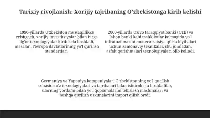 Avtomobil yoʻllarini rekonstruksiya qilishda chet-el texnologiyasi 4