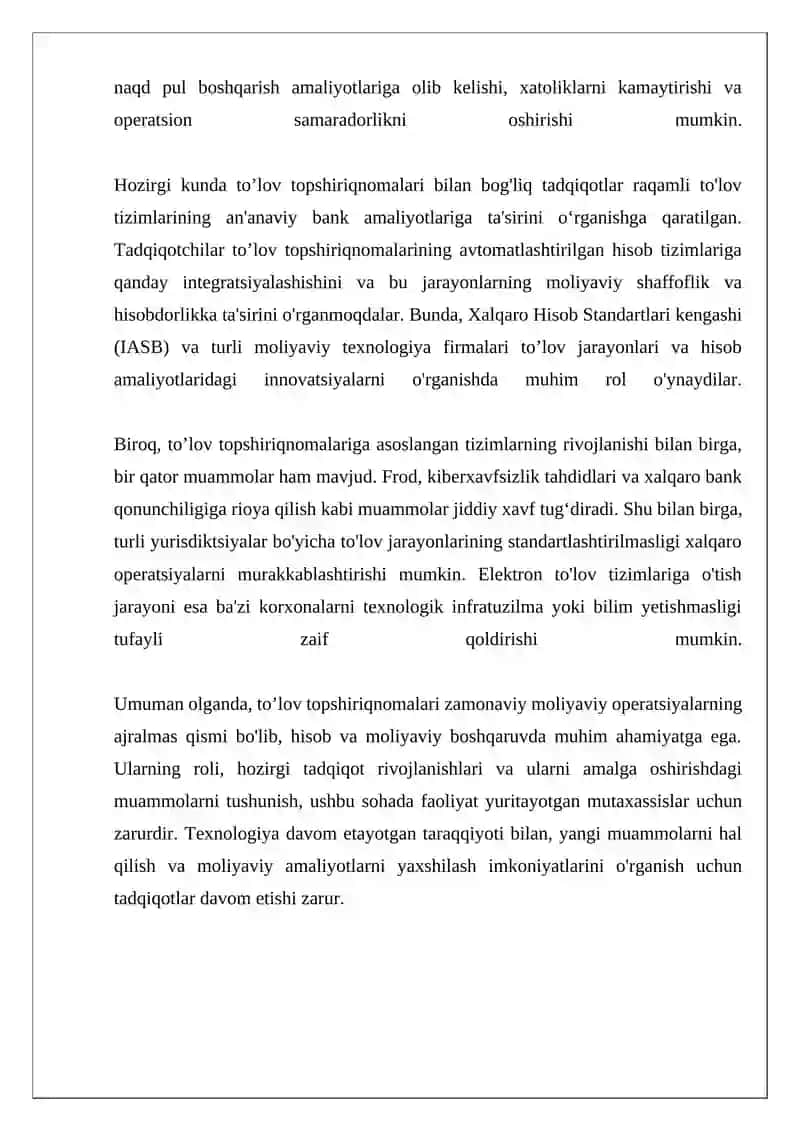 To'lov topshiriqnomalari bilan hisob-kitoblar va ularning hisobi 4