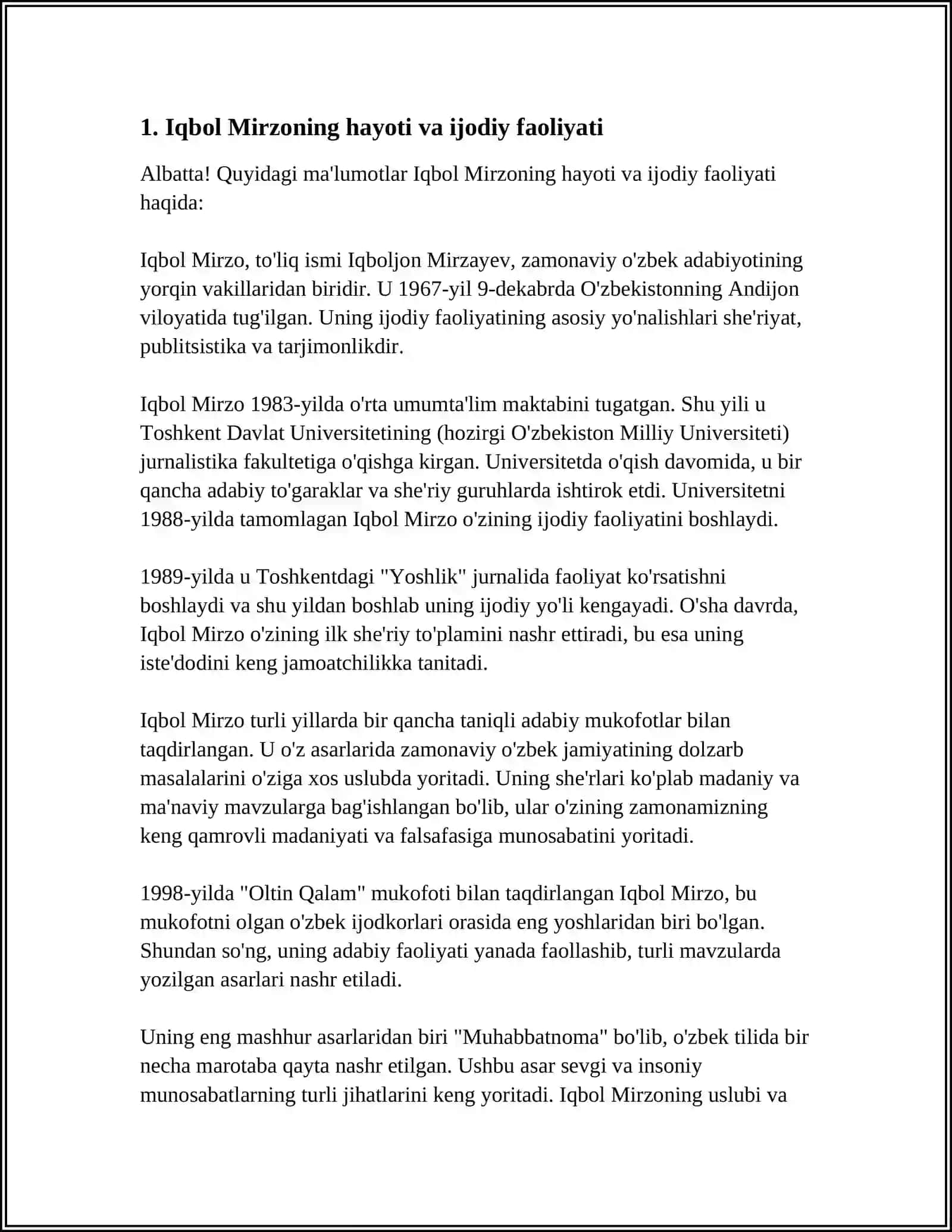 IQBOL MIRZONING HAYOTI VA IJODIY FAOLIYATI 4
