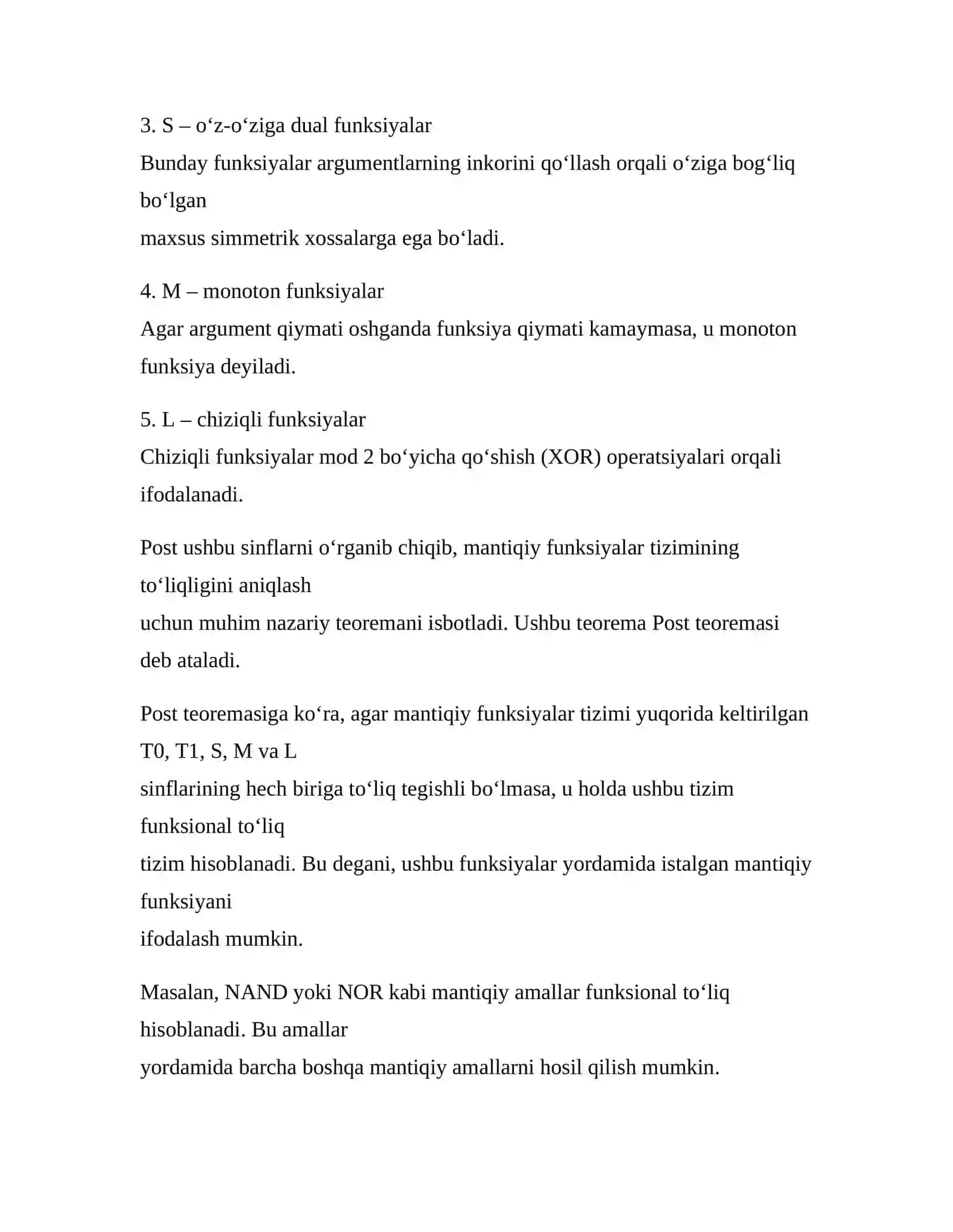 “Post teoremasi haqida tayyor referat – 12 bet” 4