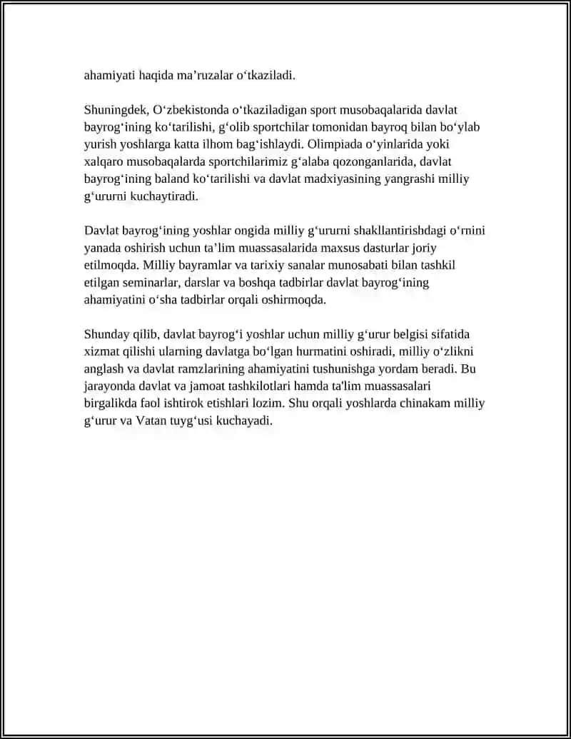 DAVLAT RAMZLARI ULARNING YOSHLARDA MILLIY G'URURNI SHAKLLANTIRISHDAGI O'RNI 4