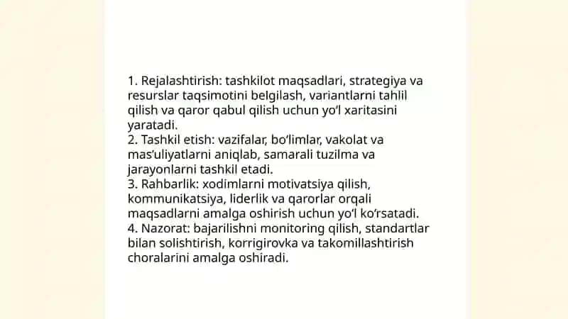 Tashkilot va uni boshqarish 4