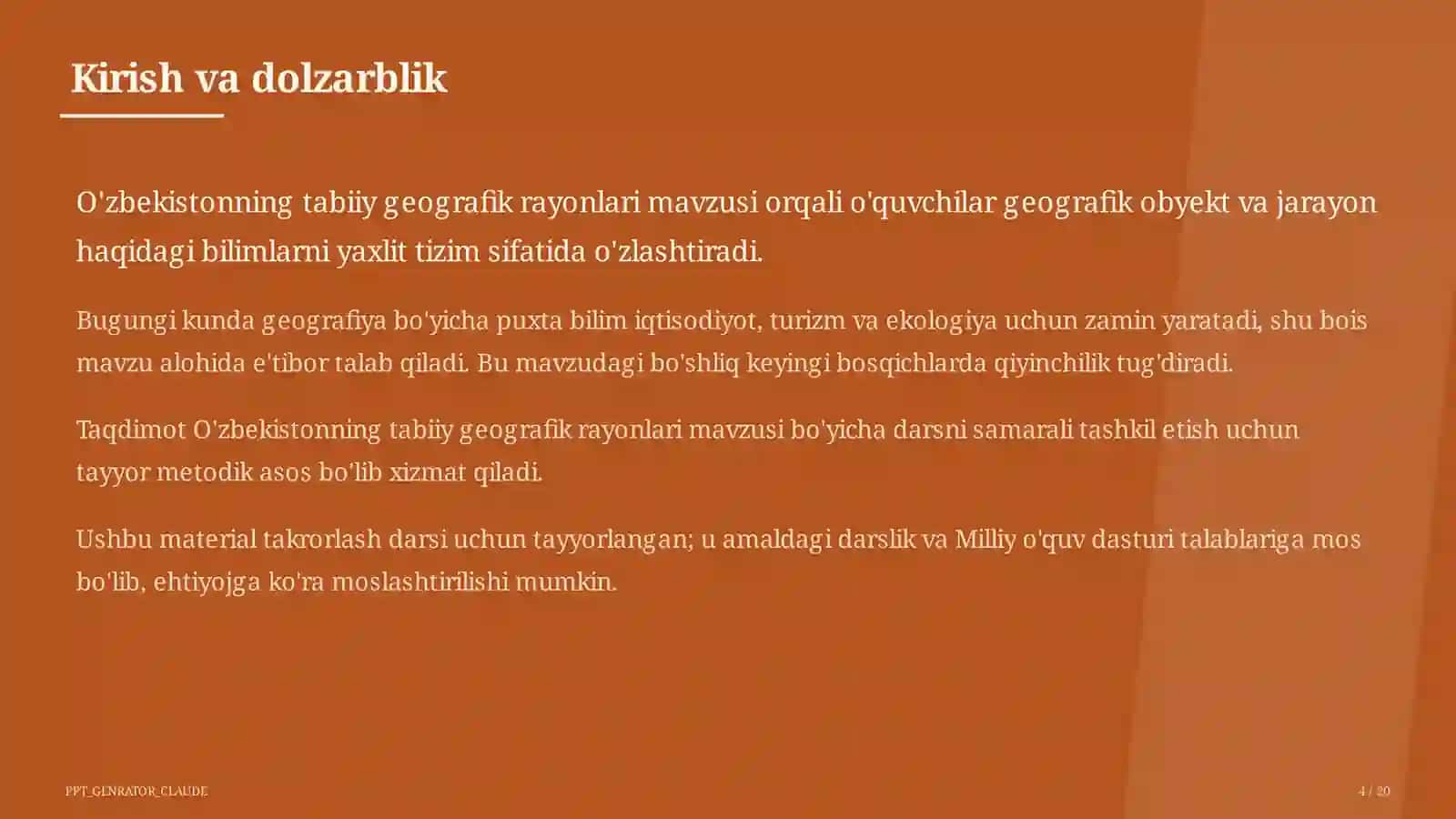 O'zbekistonning tabiiy geografik rayonlari (8-sinf) 4