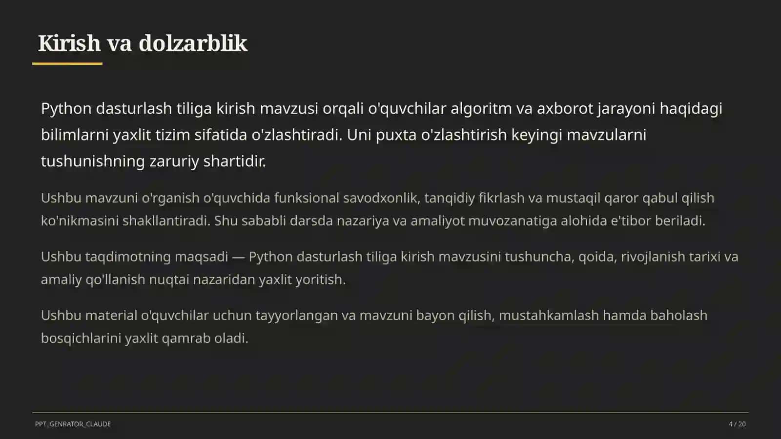 Python dasturlash tiliga kirish (8-sinf) 4
