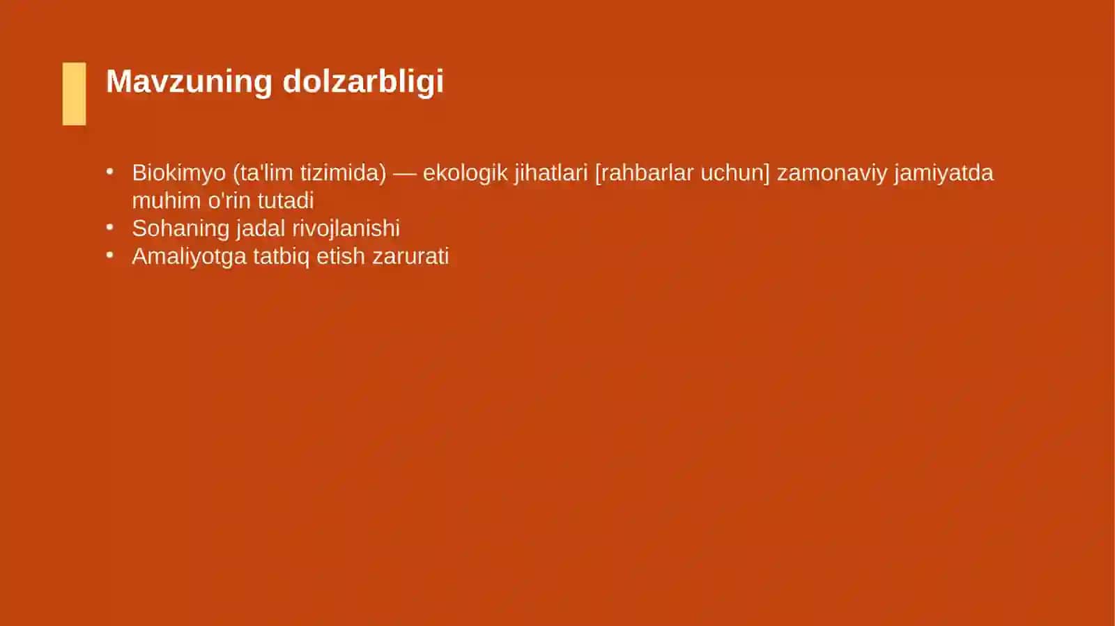 Biokimyo (ta'lim tizimida) — ekologik jihatlari [rahbarlar uchun] 4