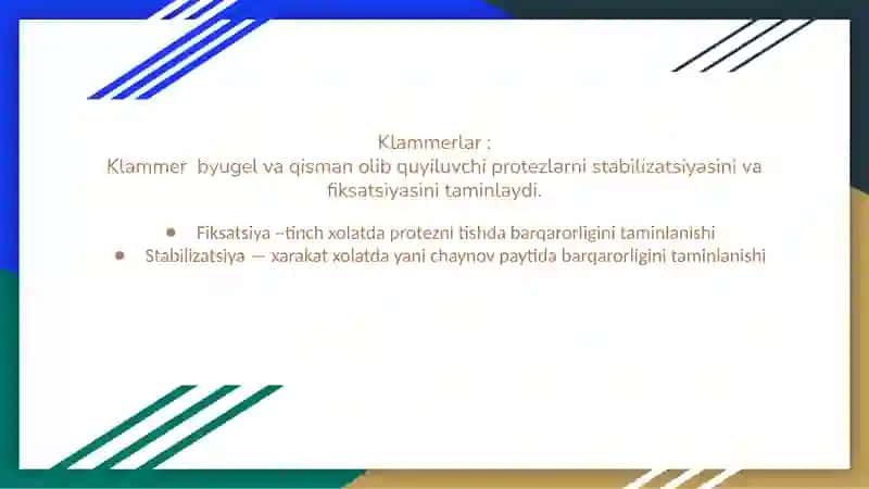 Klammerlar (tuğri reteynerlar), ularning turlari, vazifalari 4