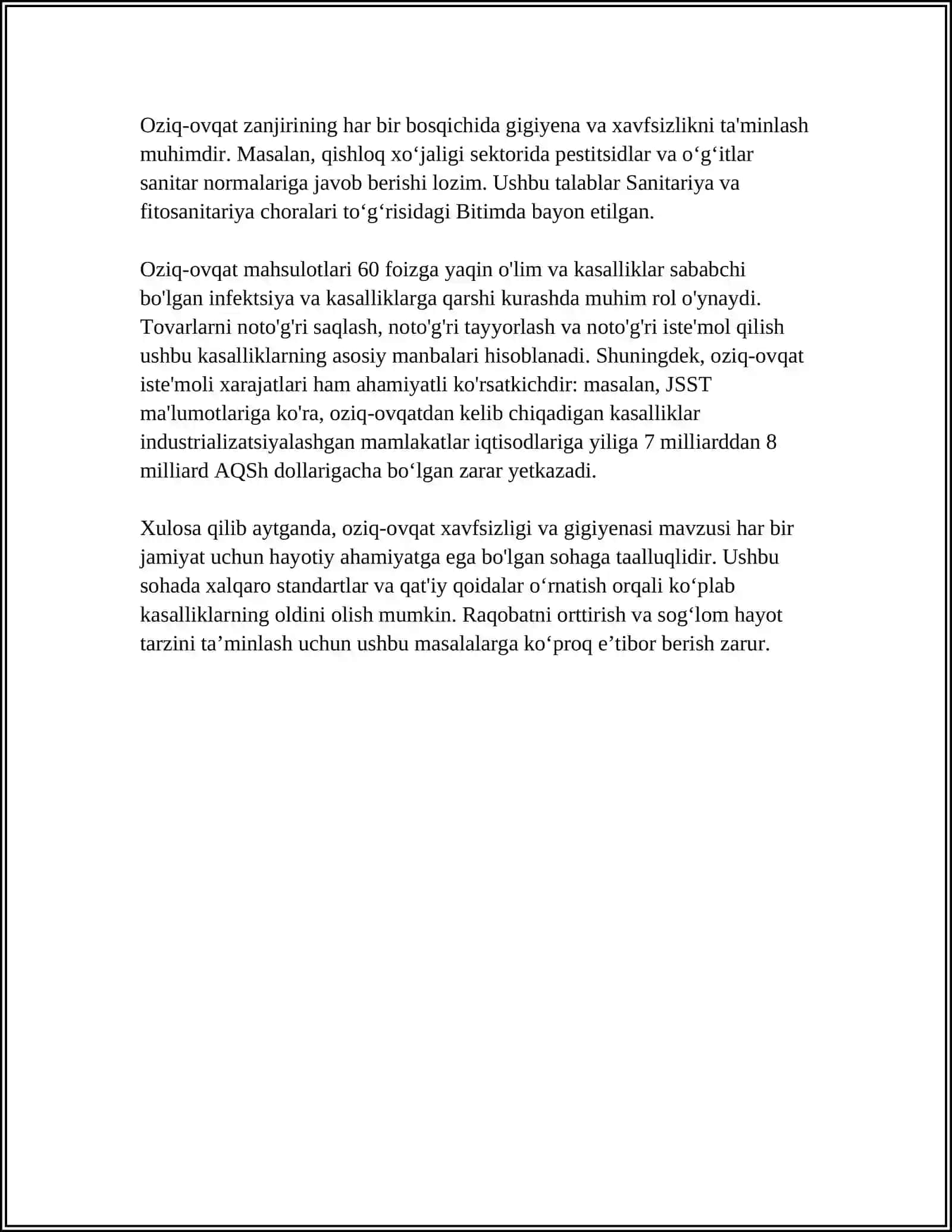 OVQATNING QOLORYALIGI VA OVQATLANISHNING FIZOLOGIK NO‘RMALARI OVQAT MAHSULOTLARINING OZUQAVIY VA BIOLOGIK QIYMATI 4