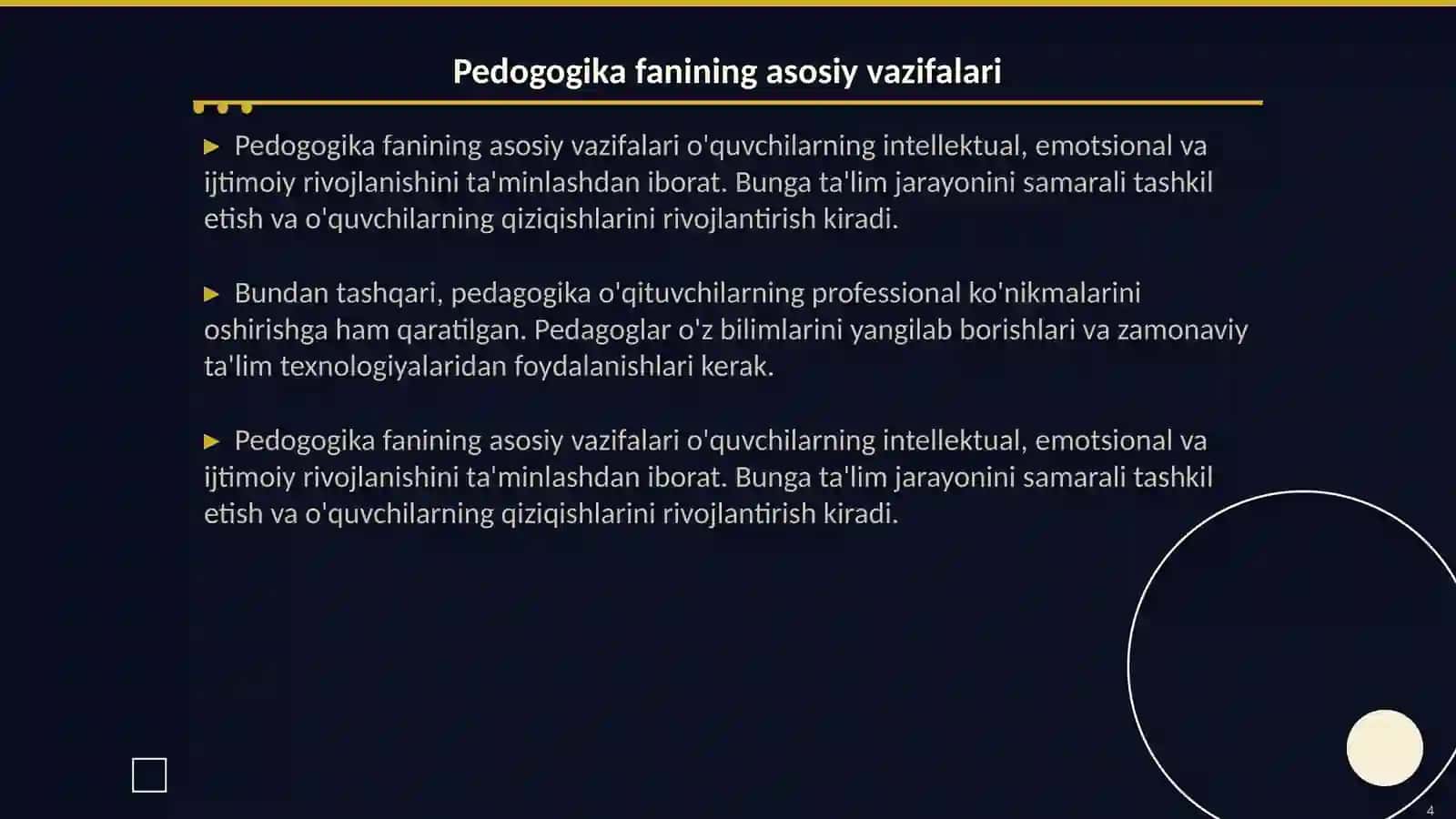Pedogogika fanining predmeti vazifalari va rivojlanish bosqichlari 4