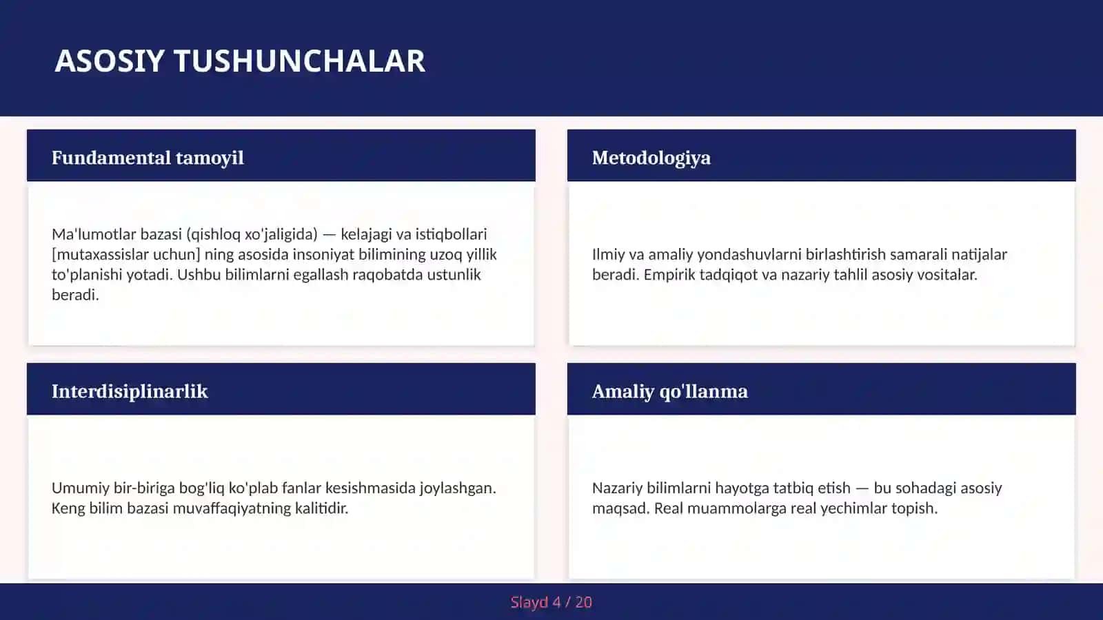 MA'LUMOTLAR BAZASI (QISHLOQ XO'JALIGIDA) — KELAJAGI VA ISTIQBOLLARI [MUTAXASSISLAR UCHUN] 4