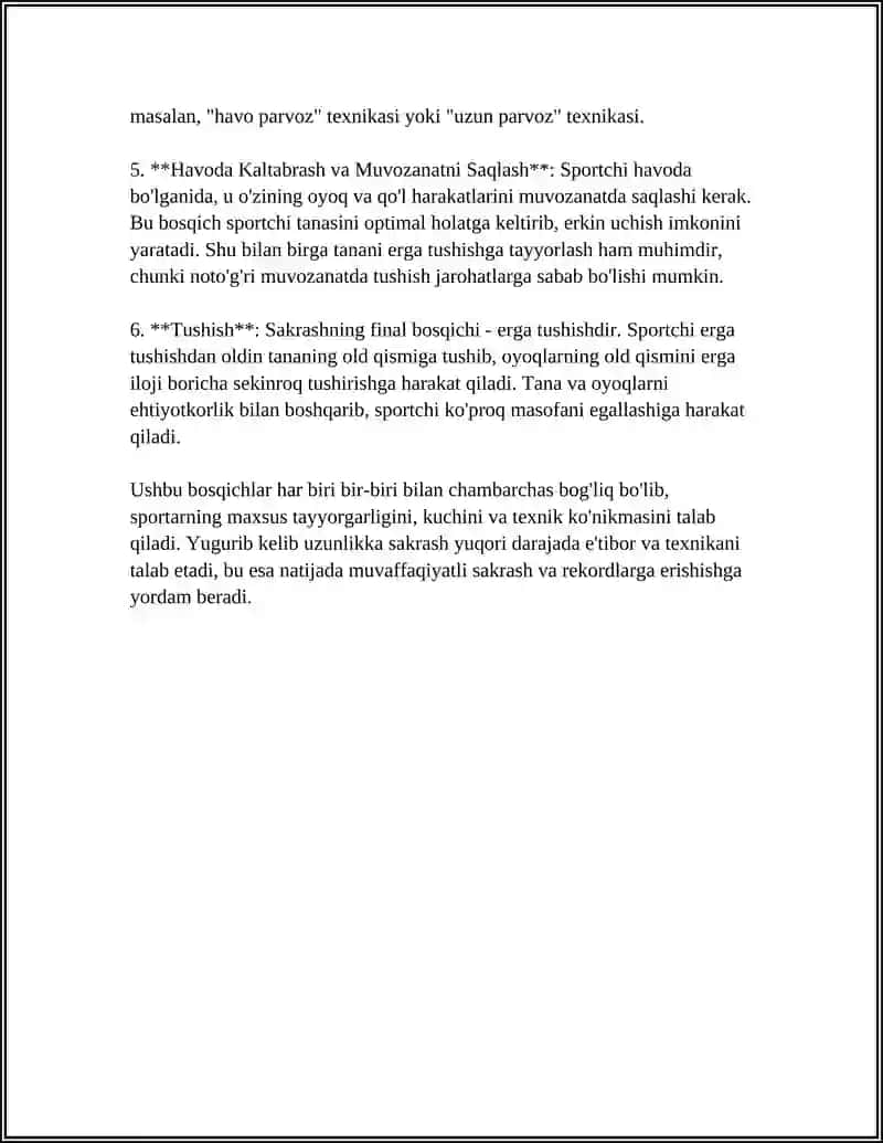 Yugurib kelib uzunlikka sakrash 4