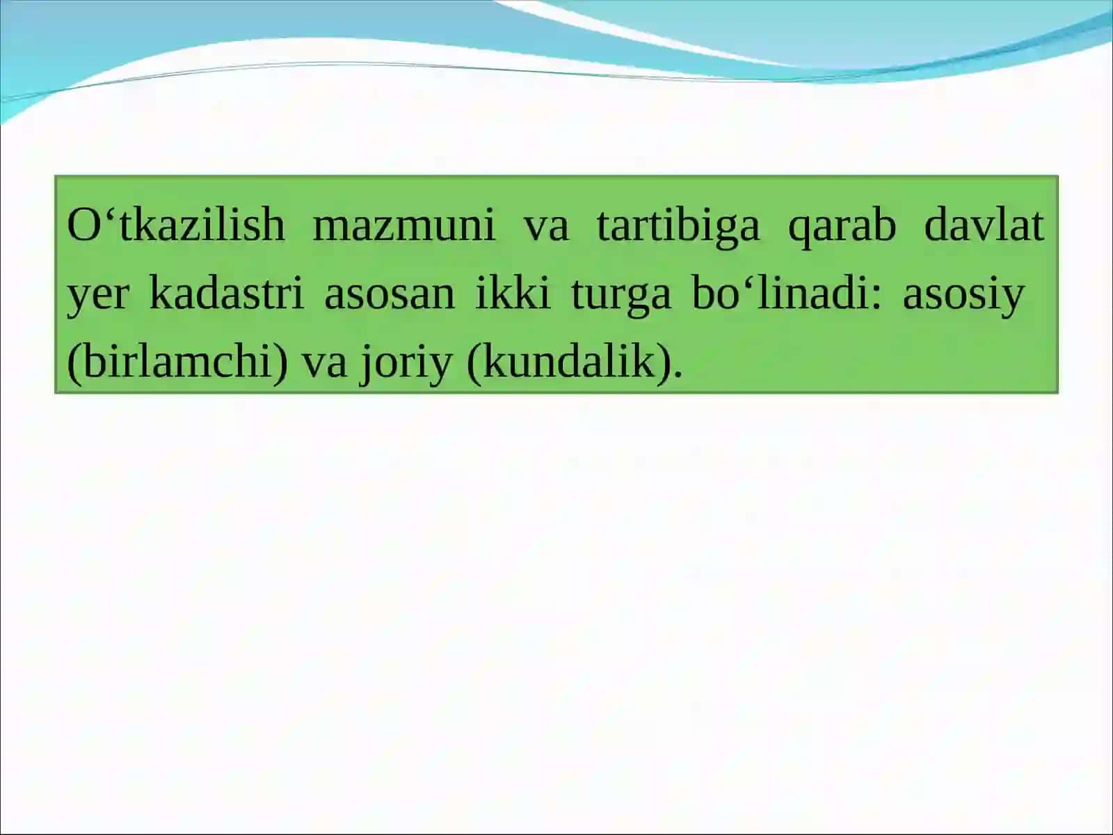 DAVLAT KADASTRLARI YAGONA TIZIMIDA YER KADASTRI 4