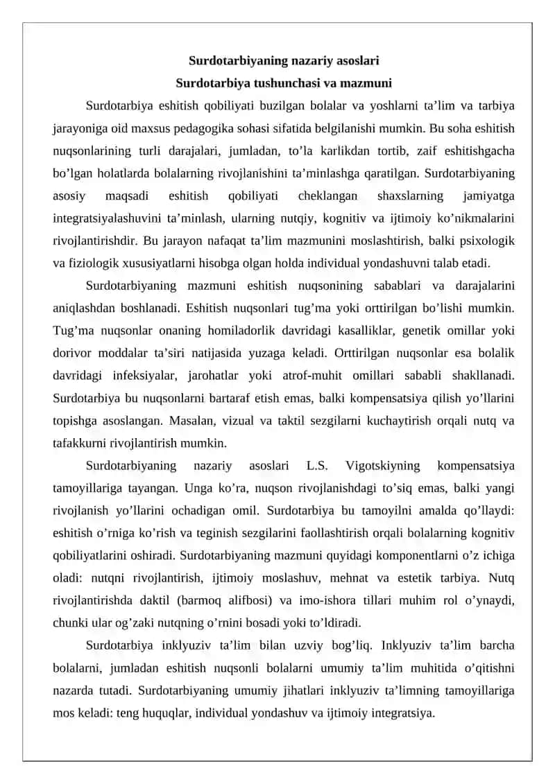 Surdotarbiya va inklyuziv ta’lim: umumiy va o’ziga xos jihatlar 4