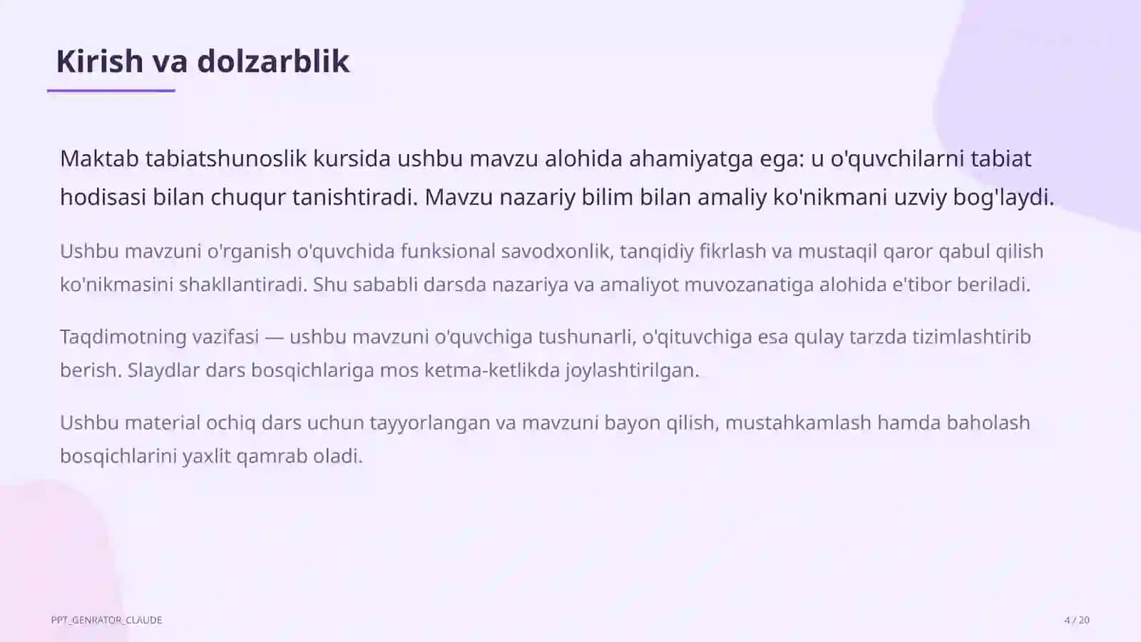 O'zbekistonning tabiiy zonalari: cho'l, tog', vodiy (4-sinf) 4