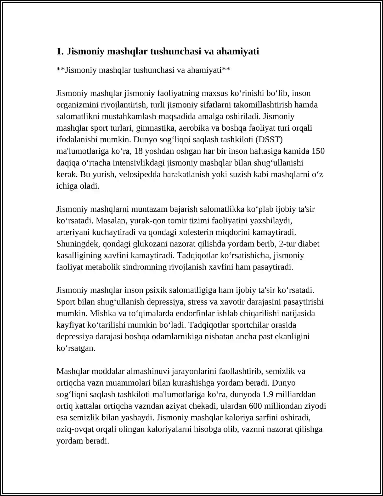 Jismoniy mashqlar tushunchasi va ahamiyati 4
