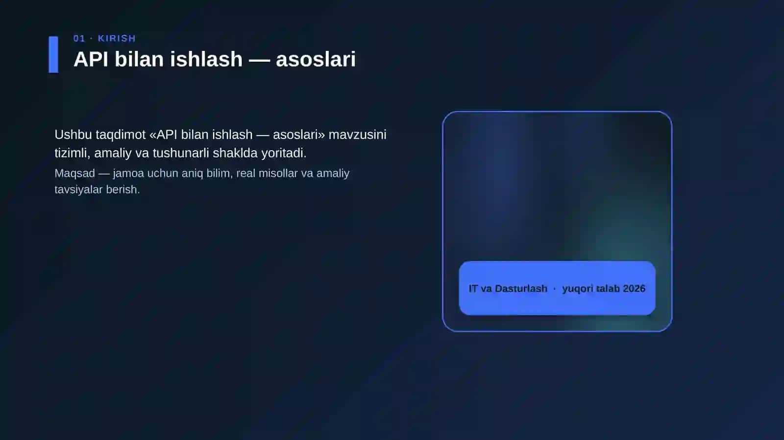 API bilan ishlash — asoslari 4