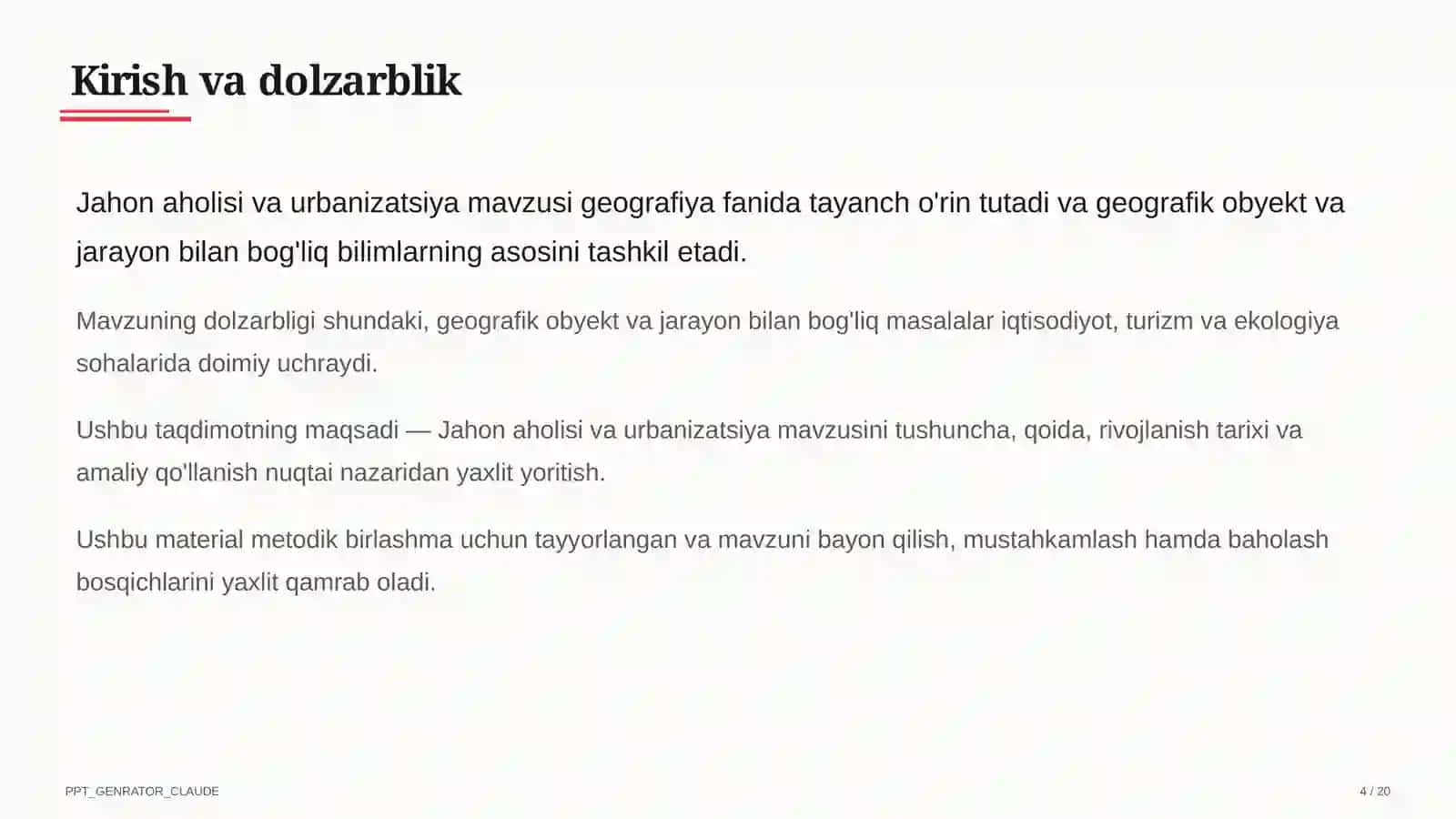 Jahon aholisi va urbanizatsiya (10-sinf) 4
