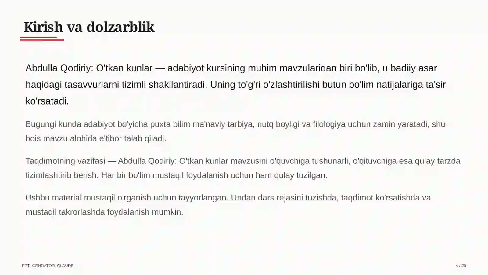 Dars rejasi 4