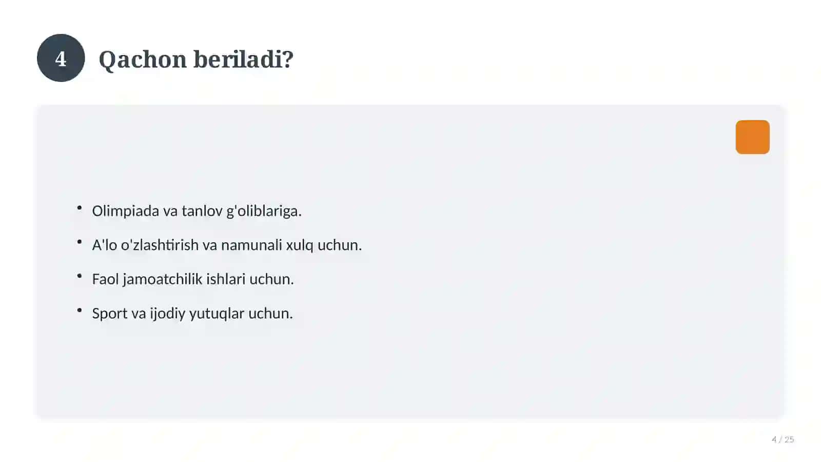 Faxriy Yorliq O'quvchilar Uchun 4