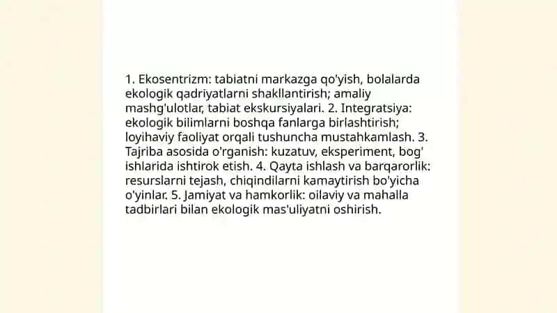 So'nggi yillarda bolalarni tabiat bilan tanishtirish metodikasini rivojlantirish 4