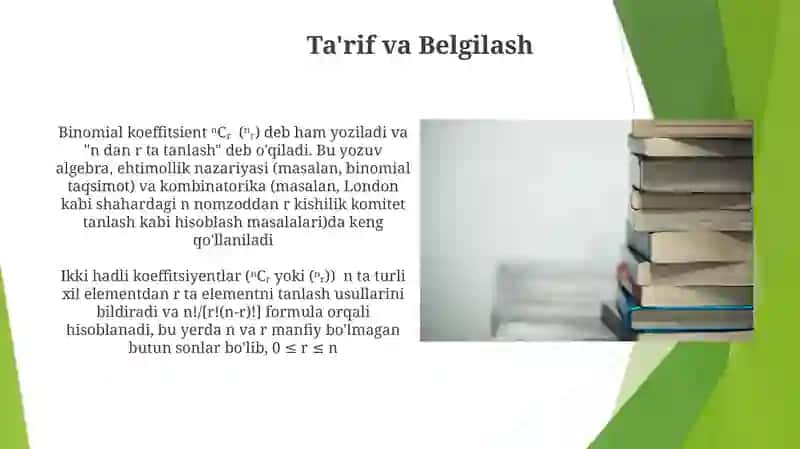 Binomial koeffisentlar 4