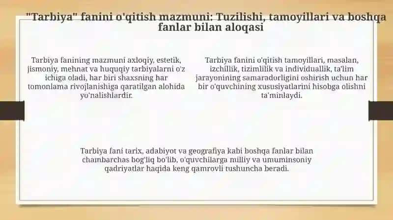 Tarbiya Fanini O'qitish 4